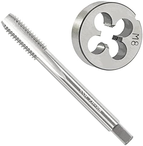 M8 x 1.25 Metric Tap and Die Set, M8 X 1.25mm HSS Machine Thread Tap and M8 X 1.25mm Alloy Tool Steel Round Thread Die Right Hand