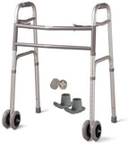 Bariatric Heavy-Duty Folding Walker with Wheels for Seniors, Adults, Extra Wide Front Wheel Walker (2 5-Inch wheels), and Free 2 Pairs of Rear Glides . Heavy duty sizes. Sized for Adults up to 450 lbs