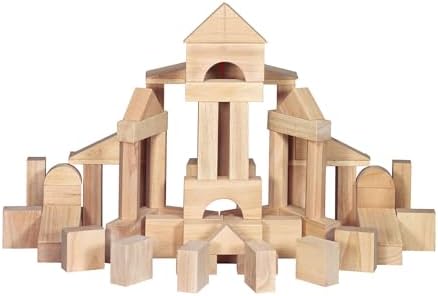 Melissa & Doug Standard Unit Solid-Wood Building Blocks With Wooden Storage Tray (60 pcs) Classic Wooden Blocks For Toddlers Ages 3+