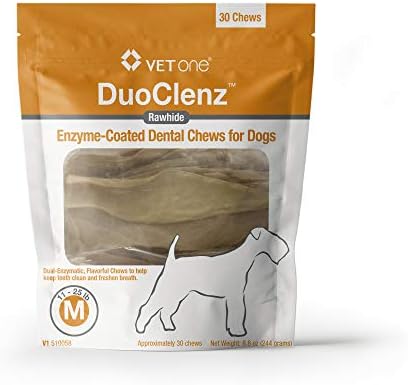 vetone DuoClenz Enzyme Coated Dental Chews for Medium Size Dogs 30 Count