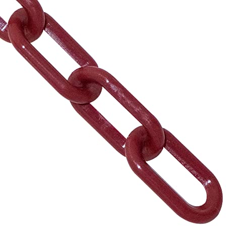 Mr. Chain Plastic Barrier Chain, Crimson, 2-Inch Link Diameter, 50-Foot Length (50058-50)