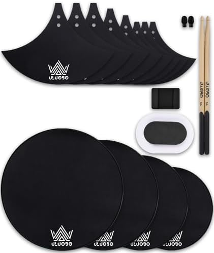 Drum Mute Pads, Drum Silencer Pads Set 16 Pieces with 4-Pcs Drum Dampening Pads and 8-Pcs Cymbal Mufflers Pads