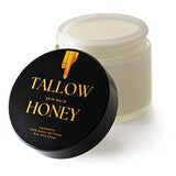 Tallow Honey Skin Balm (2 oz) - Organic Grass Fed Beef Tallow & Raw Wild Honey - Full Body & Face Moisturizer, All Purpose Natural Skin Care, Hydrating, Soothing, Moisturizing, No Oils