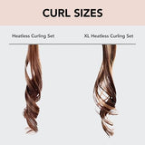 Kitsch Satin Heatless Curling Set XL - Overnight Hair Curlers to Sleep in, Heatless Curls, Jumbo Heatless Hair Curler Overnight Curls, Heatless Curling Rod Headband, No Heat Soft Curlers - Chocolate