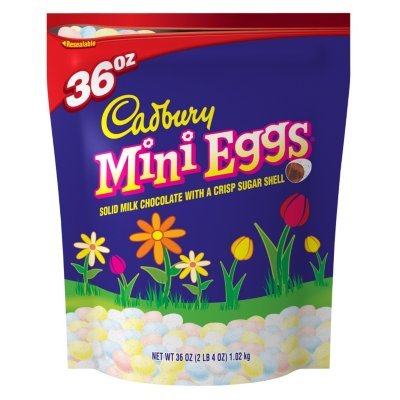 Cadbury Mini Eggs Solid Milk Chocolate with Crisp Sugar Shell 36 Ounce Resealable Bag