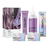 IGK Permanent Color Kit ASTRO BABE - Light Cool Lavender V | Easy Application + Strengthen + Shine | Vegan + Cruelty Free + Ammonia Free | 4.75 Oz