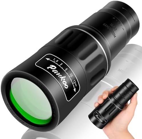 Pankoo 16X52 Monocular Telescope, 2023 High Power Prism Compact Monoculars for Adults Kids, HD Monocular Scope for Bird Watching Hiking Concert Travelling, D-Black, PA1652-2