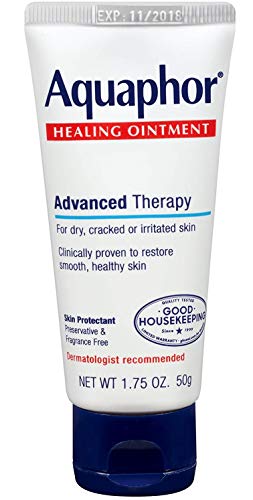 Aquaphor Healing Ointment Advanced Therapy Skin Protectant, Body Moisturizer for Dry Skin, Minor Cuts and Burns, Dry Cuticles, Cracked Heels, Hands and Lips, 1.75 Oz Tube, Pack of 3