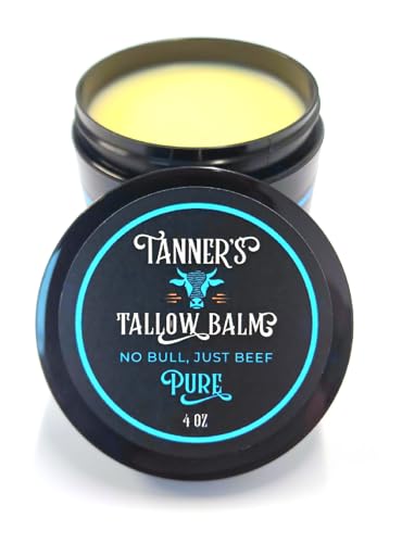 Tanner's Tallow Balm (Pure (Unscented), 4 Oz all purpose skin care balm from grassfed beef