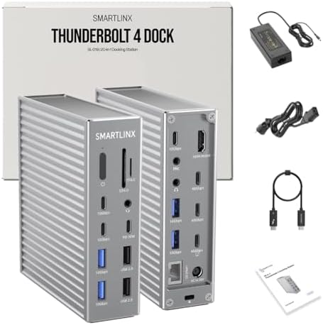 Thunderbolt 4 Dock USB-A/C - 20 Ports MacBook Pro Docking Station Dual Monitor - 40Gbps, 90W Charging, 8K/4K Displays - Compatible with Windows 10/11, Mac OS 10.2 & Above, Dell/HP/Lenovo Laptops