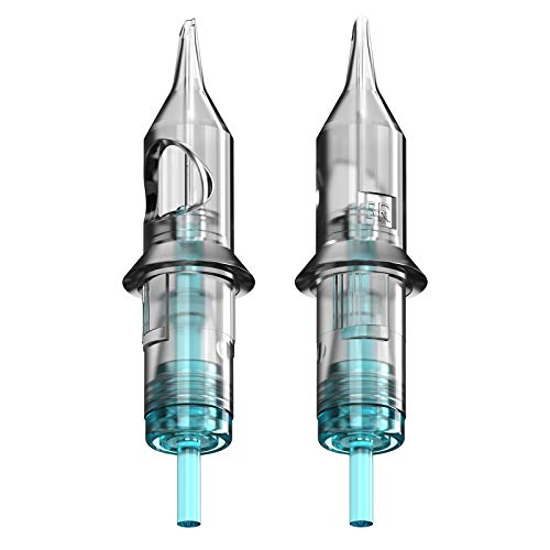STIGMA Aquamarine Knight Tattoo Cartridges #12(5RL) 20Pcs Standard Disposable Tattoo Needle Cartridges with Membrane Round Liner EN02B-20-1205RL
