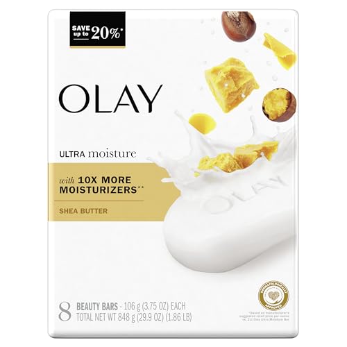 Olay Moisture Outlast Ultra Moisture Shea Butter Beauty Bar with Vitamin B3 Complex 3.75 oz, 8 count