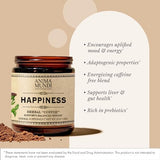 Anima Mundi Apothecary Happiness Powder - Energizing Herbal Coffee Powder with Ashwagandha, Rhodiola, Mucuna and More Mood Boosting Herbs (5oz / 141g)