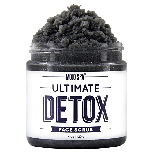 Mojo Spa Ultimate Detox Face Scrub | Amber, Vanilla, Musk Scent | Moisturizing & Detoxifying Sugar Exfoliator | 4 oz