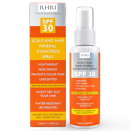 Premium SPF 30 Hair Sunscreen Spray | Non-Greasy UV Protection for Hair and Scalp | Prevents Color Fade and Dryness | Travel-Size UV Protection | Beach SunBlock | Scalp Sunscreen 4 oz 120 ml