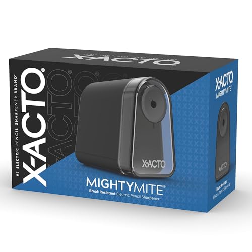 X-ACTO Mighty Mite Electric Pencil Sharpener, Black/Silver (19501/19501X)