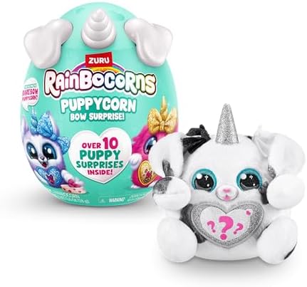 Rainbocorns Puppycorn Surprise Series 3 (Dalmation) by ZURU, Collectible Plush Stuffed Animal, Surprise Egg, Sticker Pack, Slime, Dog Plush, Ages 3+ for Girls, Children