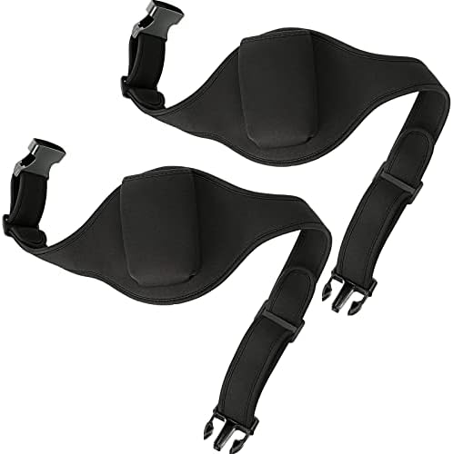 Frienda 2 Pieces Mic Belt Pack Fitness Instructor Microphone Pouch Carrier Holder Adjustable Waist Bag Neoprene Sweat Absorbent Belt for Theater, Speakers Classic Black