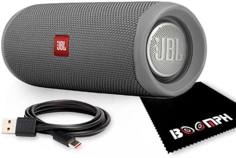 JBL Flip 5: Portable Wireless Bluetooth Speaker, IPX7 Waterproof - Gray - Boomph's Comprehensive Ultimate Performance Cloth Solution for Your On-The-Go Sound Experience