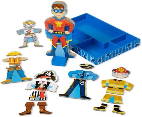 Melissa & Doug Joey Magnetic Wooden Dress-Up Pretend Play Set (25+ pcs) for Toddlers and Preschoolers Ages 3+