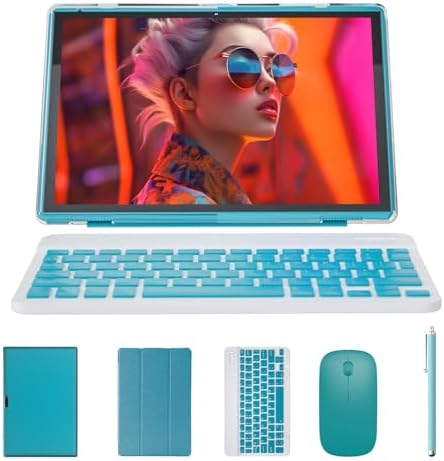 ATOZEE Tablet 2 in 1 Android 14 Tablet with Keyboard 10 inch Tabletas, Include Mouse Stylus Pen Case, 6000mAh 6GB+32GB ROM 1TB Expandable Tableta, 2MP+8MP Dual Camera, WiFi-6 BT Tablets PC.