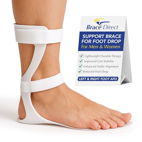 Brace Direct Semi-Rigid Leaf Spring AFO for Foot Drop - Lightweight Posterior Ankle-Foot Orthosis - Trimmable Fit (Men’s Right)