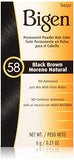 Bigen Permanent Powder Hair Color 58 Black Brown 1 ea (Pack of 4)