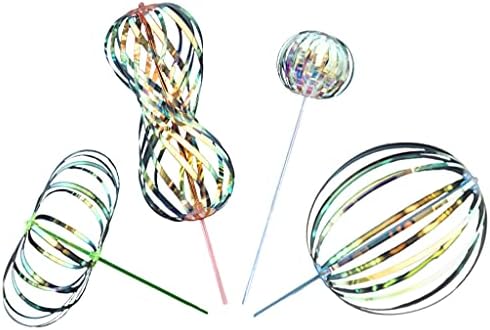 SENSORY4U Rainbow Twirler Stick - 4 Pack - Magic Party Bubble Wand - Spin Twirl Swirl and Dazzle - Fun Addicting Party Favor