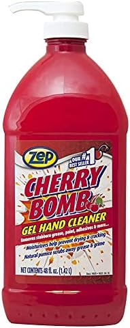 Zep Cherry Bomb Hand Cleaner 48 oz (Case of 4) - Volcanic Rock and Emollients - Perfect for mechanics and DIY'ers