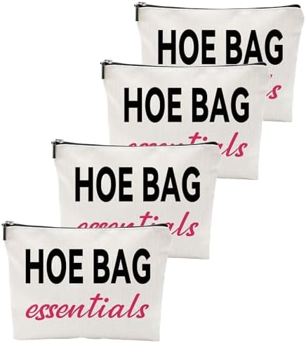 4 Pack Funny Gifts for Women, Friends, Hostess Gift Ideas Cool Gifts for Women Girls Birthday Gift Ideas Gag gifts Girls Weekend Overnight Fun Makeup Travel Bag Cosmetic Bag