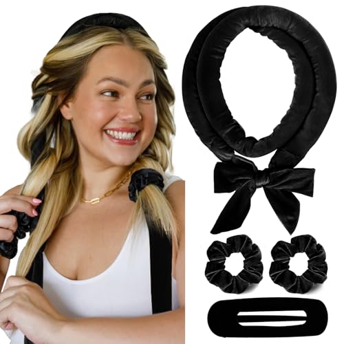 Yanibest Heatless Hair Curler, No Heat Hair Curlers to Sleep in, Overnight Satin Heatless Curling Set with Hair Scrunchies Clip, for All Hair Types