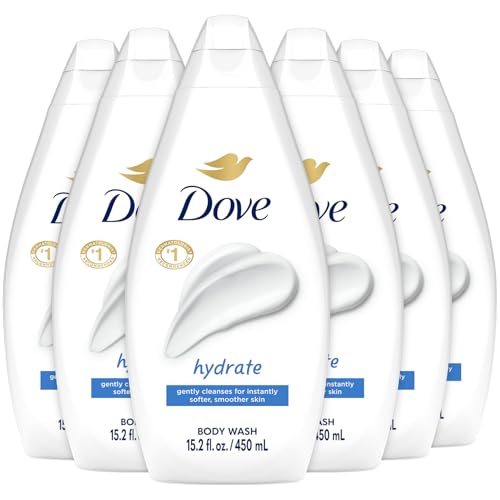 Dove Body Wash, Hydrate 6-Pack – Moisturizing Cleanser for Smooth, Soft Skin, 15.22 Oz Ea