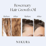 Nikura Rosemary Oil for Hair Growth & Skin Care - 250ml | Hair Oils for Hair Growth, Skin Serum, Beard Growth | Treatment Oil with Almond, Jojoba, Argan Oil & Rosemary Oil | UK Made & BPA Free