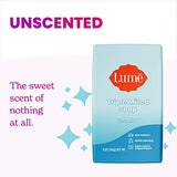 Lume Triple Milled Soap - Rich Moisture & Gentle Cleansing - Paraben Free, Phthalate Free, Skin Safe - 5 ounce (Pack of 4) (Unscented)