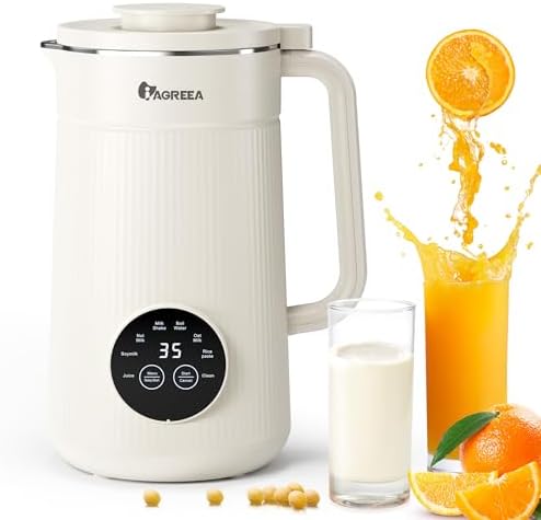 IAGREEA 35 oz Nut Milk Maker Machine with 10 Blades, Automatic Homemade Almond, Oat, Soy, Plant-Based Milk and Dairy Free Beverages, Almond Maker, Self-cleaning, Keep Warm/12-Hour Delay