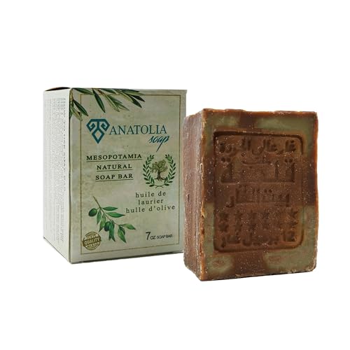 Aleppo Soap, 7 oz | 60% Laurel Oil & 40% Olive Oil Organic Handmade Natural Castile Hair Soap for Women & Men | Large Aleppo Soap Bar