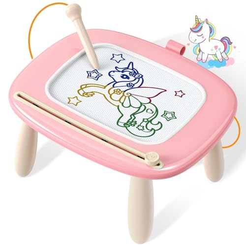 Seimome Magnetic Drawing Board, Toddler Girl Toys for 1-2 Year Old, Doodle Board Pad Learning and Educational Kids Toys for 1 2 3 Year Old Baby Girl Birthday Christmas Gift Travel Activities - Pink