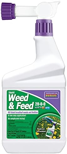 Bonide Liquid Weed & Feed 20-0-0, 32 oz Ready-to-Spray Weed Control and Fertilizer for Outdoor Lawn & Garden Use