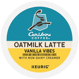 Caribou Coffee Vanilla Vibes Oatmilk Latte, One Step Latte Single Serve Keurig K-Cup Pods, 20-Count Box