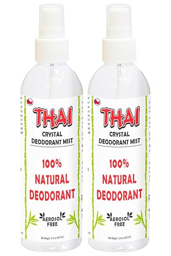 2-PACK Thai Deodorant Crystal Mist Spray (8 Oz) Whole Body Natural Crystal Salt Deodorant Spray for Women Men & Teens