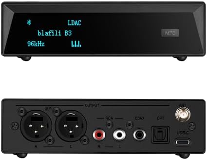 B3 Professional XLR Bluetooth v5.1 Music Receiver, LDAC & aptX HD Streamer, Built-in ESS DAC, Analog RCA, Digital Optical and COAXIAL Outputs, for Audio Mixer, DJ Speakers & PA System