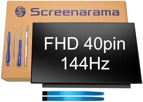 SCREENARAMA New Screen Replacement for HP pn M10828-JD1 40pin 144Hz FHD 1920x1080 IPS LCD LED Display with Tools and Tape
