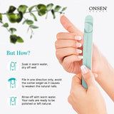 Onsen Secret Cuticle Cream + Double Sided Nail File 120/180 Grit, Cuticle Oil - Japanese Natural Healing Minerals Nail Care Serum. Sooth, Repair, & Strengthen Cuticles & Nails, Non-Greasy – 30ml