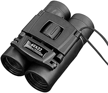 Luhao 40x22 HD Powerful Binoculars 2000M Long Range Folding Mini Telescope Professional Hunting Telescope Zoom Military HD BAK4 FMC Optics for Hunting Sports Camping Travel Outdoor Gifts, black
