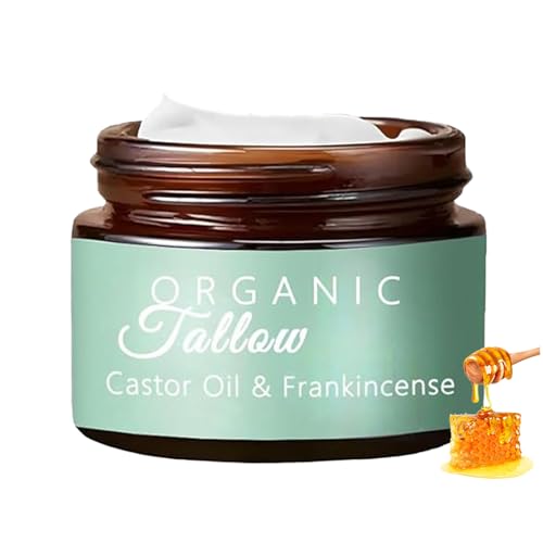Organic Grass Fed Whipped Tallow Cream with Castor Oil & Frankincense Oil, All-Natural Moisturizer, Hydrating Beef Tallow Moisturizer Cream and Manuka Honey Balm for Skin (1)