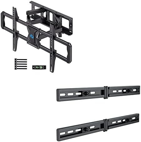 Pipishell Full-Motion TV Wall Mount with Dual Articulating Arms. Universal Wall Plate Extension Bracket Fits Any TV to Easy Centering, Fits 16-24 Inch Studs