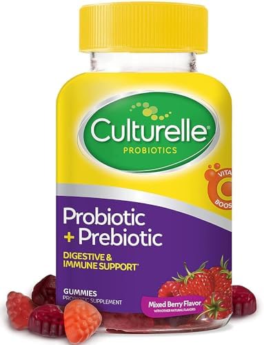 Culturelle Daily Probiotic Gummies for Women & Men, Berry Flavor, 52 Count, Naturally-Sourced Daily Probiotic + Prebiotic for Digestive Health, Non-GMO & Vegan