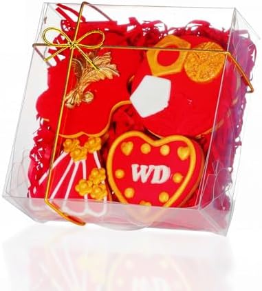 SLShePack 15Pack Clear Bakery Boxes 5x5x2 Inches Chocolate Covered Strawberry Boxes for 4 Mini Cake Boxes Cookies Macaron Boxes Pie Boxes Browines boxes