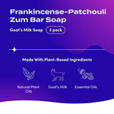 Indigo Wild Zum Bar Goat's Milk Soap - Mother's Day Gift - Lavender-Lemon & Patchouli - 3 oz - 3 Pack