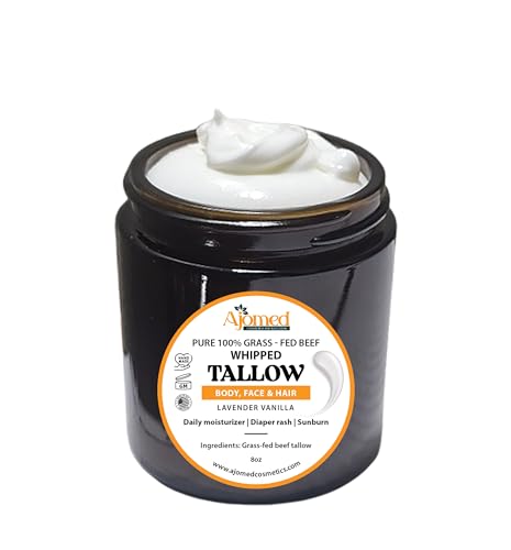 Whipped Grass-Fed Beef Tallow cream, frankincense tallow balm for skin, dry skin body butter, whipped tallow Face and Body moisturizer 4fl.oz (Frankincense)